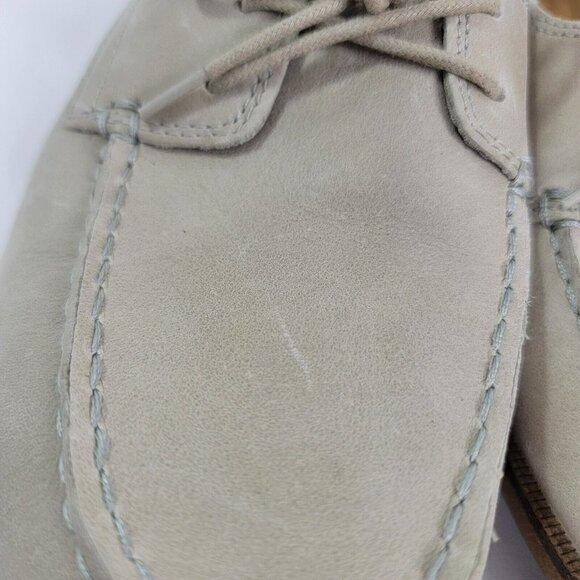 SPERRY Womens Leather Slip on shoes tie up bone beige Size 11 Style STS83444 EUC - Picture 4 of 13
